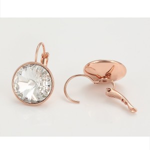 Eleganti auskari ar SWAROVSKI kristāliem, rozā zelta pārklājums  - PIEEJAMAS DAŽĀDAS KRĀSAS